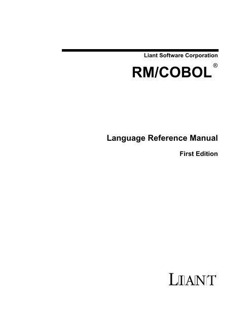 cobol language reference manual